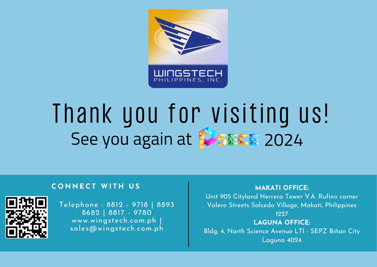 WingsTechnolog1's tweet image. 18th Philippine Semiconductor and Electronics Convention and Exhibition (PSECE) photos:

facebook.com/WingsTechnolog…

Gratitude in abundance to all who graced PSECE 2023 and visited Wingstech Philippines Inc. (WPI) booth!

Until next time. 🙌✨ 

#psece2023
#seipi2023
#wingstech