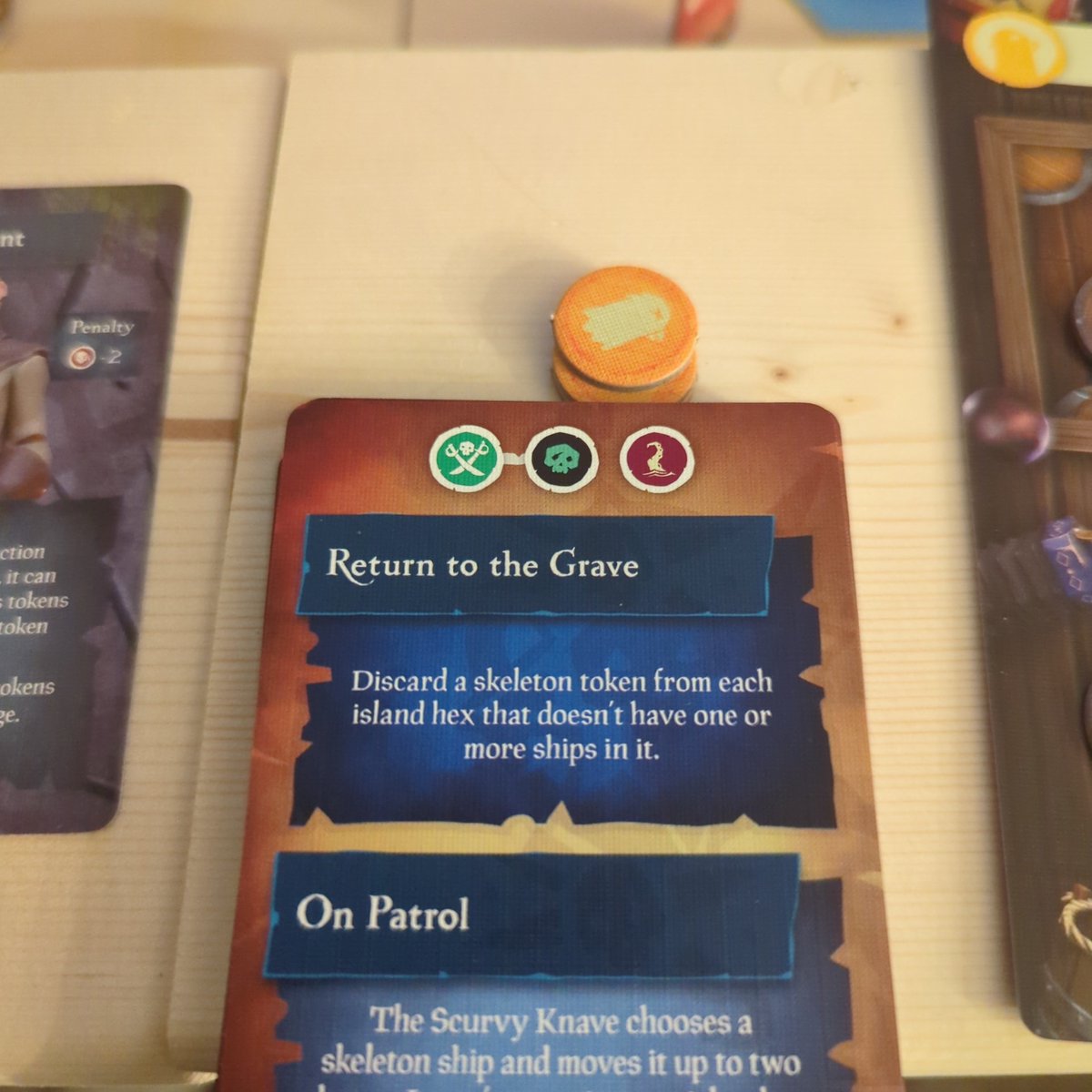 Rob_SnapCast's tweet photo. @SteamforgedLtd Is there a reference that explains what the attached circles mean for event cards? My playgroup is at a loss on this one and a couple others where symbols aren't fully explained in the rulebook. https://t.co/ifnBufziak