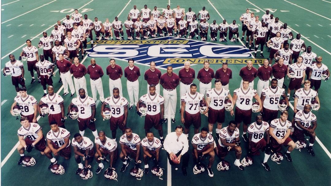 jmhdline's tweet image. 1998 SEC Western Division Champs, were honored at MSU vs Kentucky game Saturday. #greatgroupofplayers #specialtime