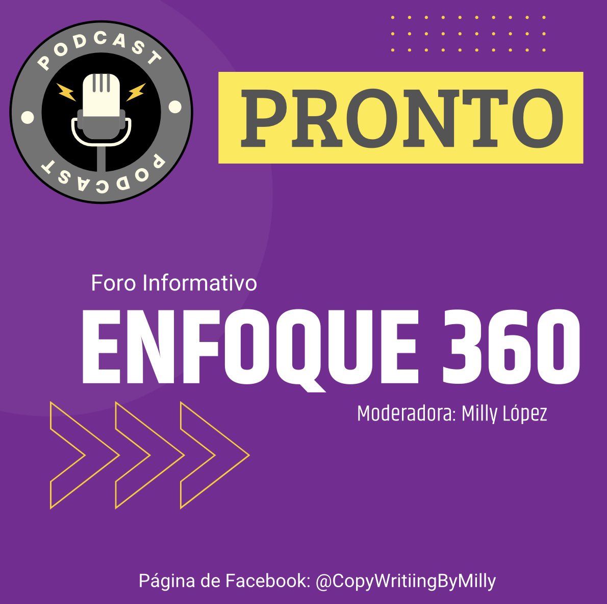 Copywritingby's tweet image. #PRONTO |ENFOQUE 360 es un foro virtual informativo q invitará a los candidatos q radicaron a las diferentes posiciones bajo PNP; su objetivo q el elector conozca sobre sus propuestas y a profesionales de diferentes áreas para orientar sobre los temas de importancia en la isla.