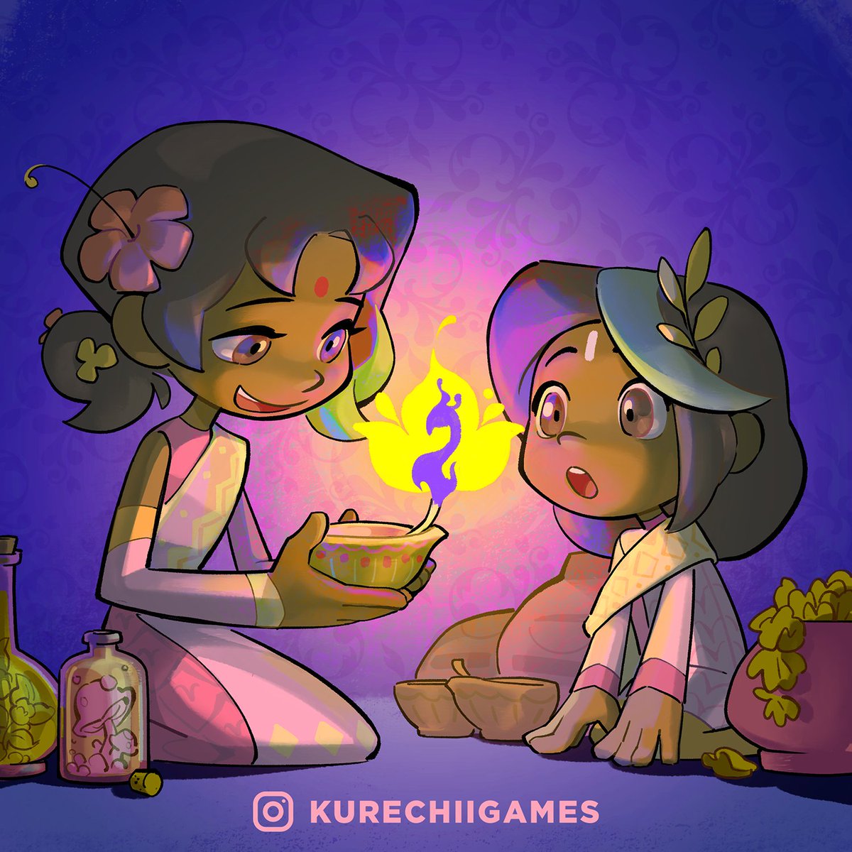 kurechii's tweet photo. Join Vaidya and his sister Naina as they kindle a flame for this Festival of Lights. Ignite a spark and may the candle’s light guide you through the darkness. 🪔

A Happy #Diwali from all of us at #Kurechii! ✨

Celebrate the festivities with our games:
https://t.co/yhzaKEywb1 https://t.co/TiOya7wBr3