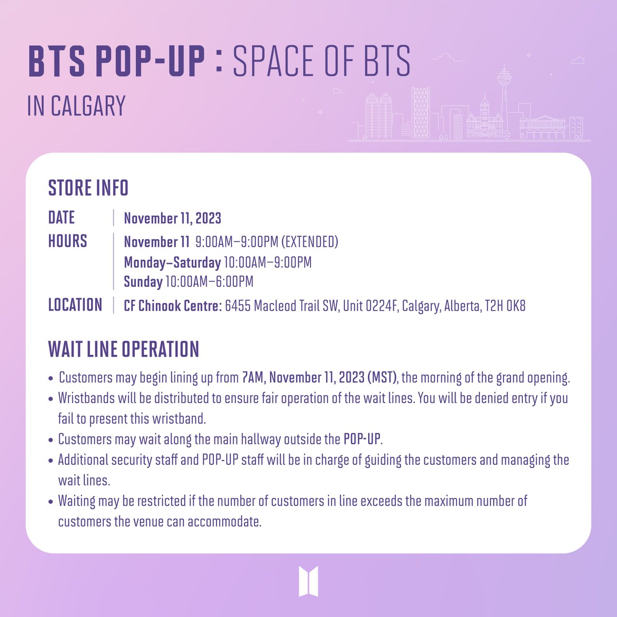 SUKOSHI MART on X: [BTS POP-UP : SPACE OF BTS in CALGARY