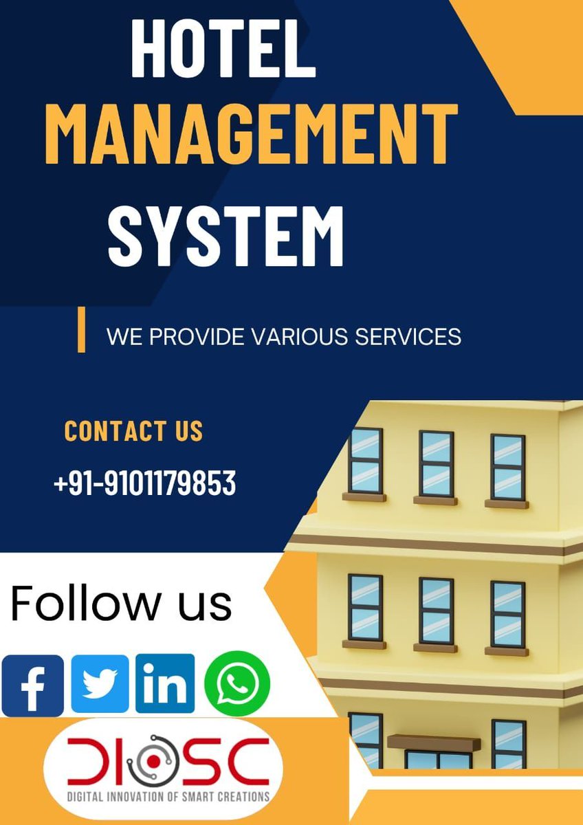 Dioscsolutions's tweet image. Hotel management system:-

Reservation Management.
Check-In and Check-Out Automation.
Inventory Management.
Billing and Payment Processing.
Reporting and Analytics.
Security and Privacy. 
#DIOSCSOLUTIONS
#HOTELMANAGEMENT