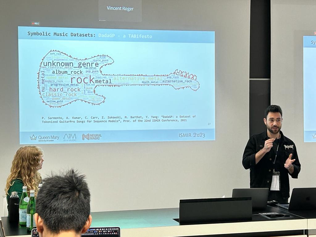 tablatures, progressive metal, #dadaGP, transformers and good shred🤘🎸it couldn't get any better than this! Thanks everyone that attended our music generation tutorial at <a href="/ISMIRConf/">ISMIR Conference</a> <a href="/Sadkins65/">Sara Adkins</a> <a href="/berkerbanar3/">Berker Banar</a>