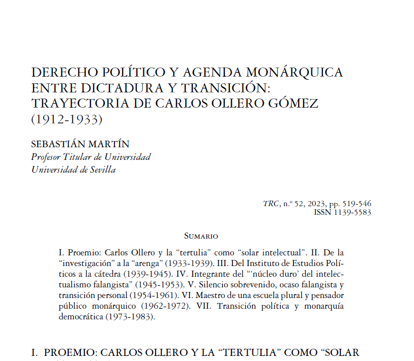 En TRC 52 el prof. SEBASTIAN MARTIN de <a href="/unisevilla/">Universidad de Sevilla</a> abordará la semblanza del profesor CARLOS OLLERO GÓMEZ <a href="/sebasmmartin/">Sebas Martín</a> 

revistas.uned.es/index.php/TRC/…
<a href="/VVzquez/">Víctor J. Vázquez</a>