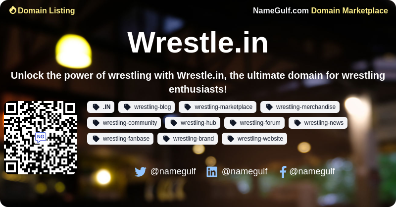 ngmbot's tweet photo. π₯ Listing: https://t.co/clMlltDhM3 on @namegulf
β¨ Unlock the power of wrestling with https://t.co/clMlltDhM3, the ultimate domain for wrestling enthusiasts!
π Checkout listing: https://t.co/gVOB0770wU
#domainforsale #domains #marketplace #buyselldomains https://t.co/TVWlG52ox3