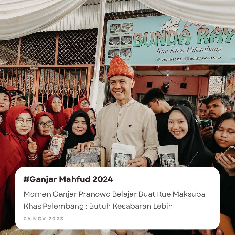 Melihat Pak Ganjar belajar membuat kue Maksuba, semakin yakin beliau paham betul dengan keragaman Indonesia. @filmbokepjepang 
Ganjar Presiden