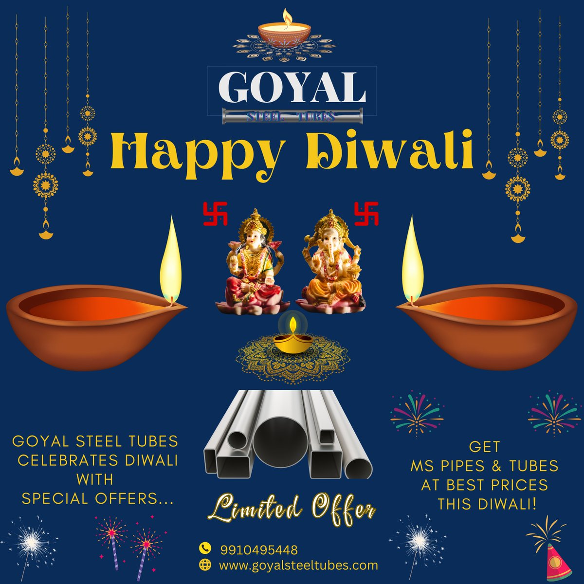 goyal_tubes's tweet image. Goyal Steel Tubes wishes Happy Diwali to all of Pipes Dealers and Manufacturer.

#mspipesandtubes, #mspipe,  #mspipesdealer, #mstube, #largeststockofmspipes, #lowpricemspipe, #bestpricemspipe, #mildsteeltubes, #mspipes, #mstubes, #steelpipesandtubes, #pipemarket, #Bestmspipes,