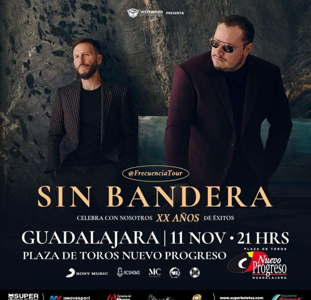 viborildasigue's tweet photo. SÉ PARTE DE LOS  20 AÑOS DE ÉXITO DE 
#SinBandera 
@Fans_Sinbandera
GANANDO 2 BOLETOS PARA SU CONCIERTO EN LA 
#PLAZADETOROSNUEVOPROGRESO 
 EL 11 DE NOVIEMBRE.
DA LIKE Y RT PARA PARTICIPAR.
RESULTADO :MIÉRCOLES  8 DE NOVIEMBRE. https://t.co/X9h8vnPCgq