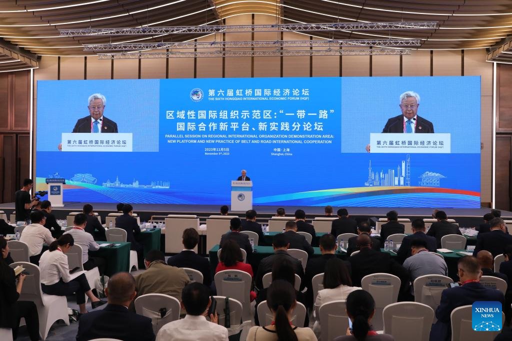 PDOAUS's tweet photo. The #parallelsession on #Regional #International Organization Demonstration Area: New Platform and New Practice of Belt and Road International #Cooperation of the sixth Hongqiao International #Economic Forum was held on Nov. 5, 2023 in #Shanghai, #China.
https://t.co/SxAq7D44ba https://t.co/uI90WGeD1G