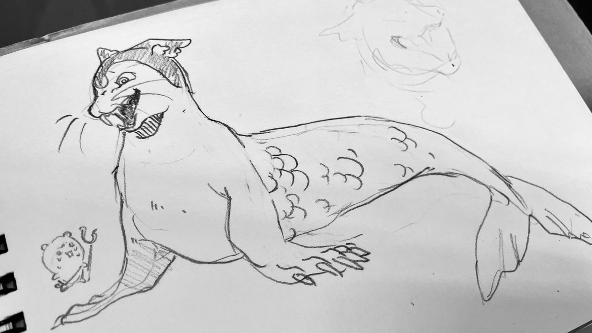 My personal take on the Siren in chiikawa. Leopard seal type monster 