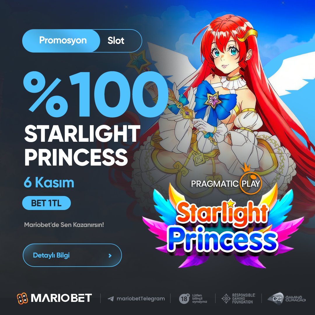 Mariobet'te %100 Starlight Princess Bonusu!

❗️Mariobet'te bu güne özel %100 Starlight Princess Freespin Pragmatic Play slot yatırım bonusunu kaçırma!

🔸Mariobet'te Yatırımınıza 500 Freespin sizi bekliyor!