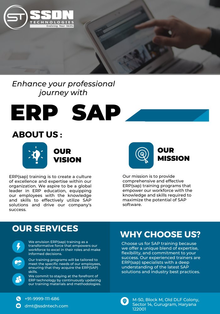 NitinMaan26's tweet image. SSDN Technologies redefines ERP (sap) training, blending expertise with innovation. Dive into our comprehensive courses, tailored to nurture your ERP (sap) proficiency .Join now.. ssdntech.com/sap-course/erp…

#sap #ERPTraining #erpcourse #erpcertification #education #SSDNTechnologies