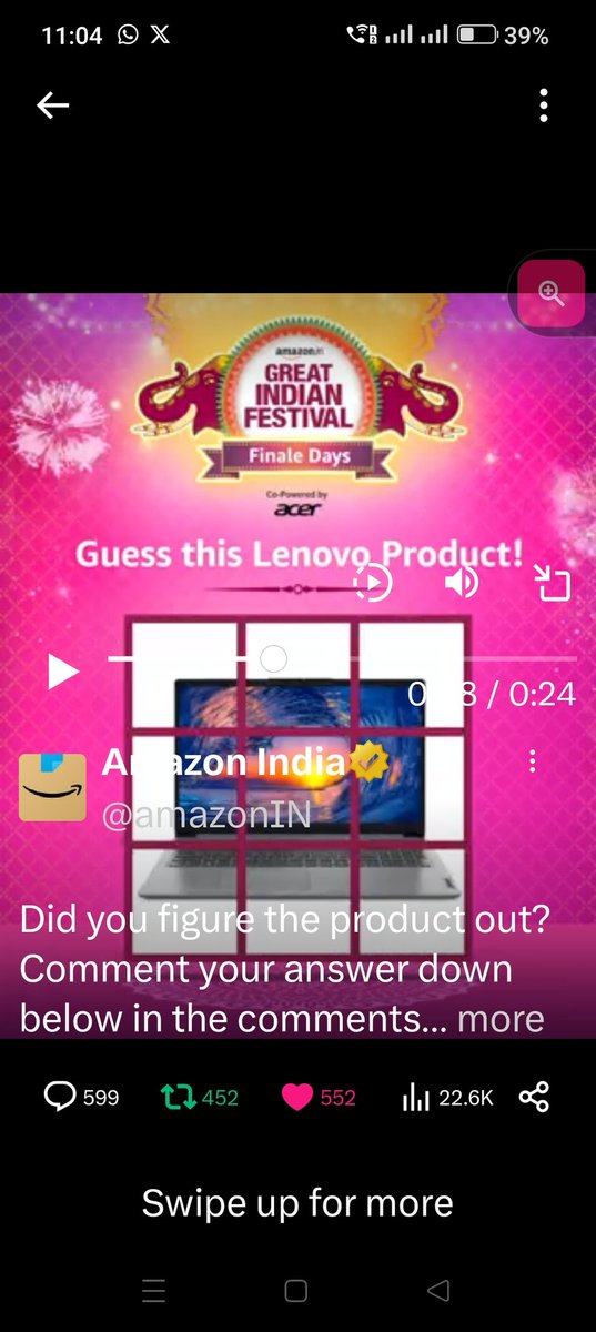 @amazonIN Here is my screenshot of Lenovo Laptop #AmazonGreatIndianFestival #OpenBoxesOfHappiness @amazonIN
join 
@mysterioussu @JitenMe43613884 @DrDrupad @Sunildave1 @Acharyaempire