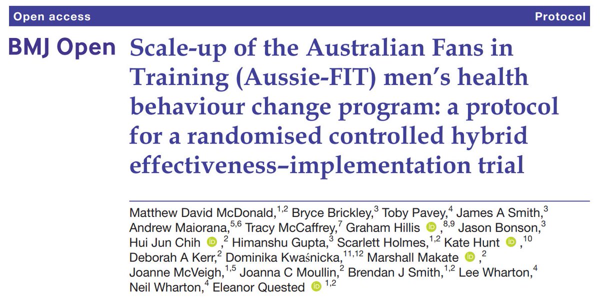 Matthew McDonald (@mdmcdonald89) on Twitter photo Pleased to report that the protocol for the scale-up of the Aussie-Fans in Training in our effectiveness-implementation RCT led by <a href="/ElQuested/">Eleanor Quested</a> has now been published in BMJ Open. dx.doi.org/10.1136/bmjope… Pleased to report that the protocol for the scale-up of the Aussie-Fans in Training in our effectiveness-implementation RCT led by <a href="/ElQuested/">Eleanor Quested</a> has now been published in BMJ Open. dx.doi.org/10.1136/bmjope…