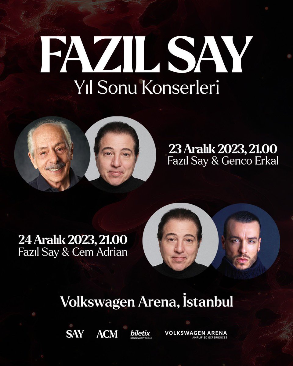 Hepinize güzel bir hafta dilerim dostlarım. Burada bu yılın son bölümündeki tüm Avrupa ve Türkiye konserlerimi paylaşıyorum. Buluşmak üzere, Kasım ENKA, ESSEN, OSLO, BUDAPEŞTE, CHARLEROI, AMSTERDAM, Aralık FRANKFURT, BURSA ve Yıl sonu konserlerim; İSTANBUL Volkswagen Arena.