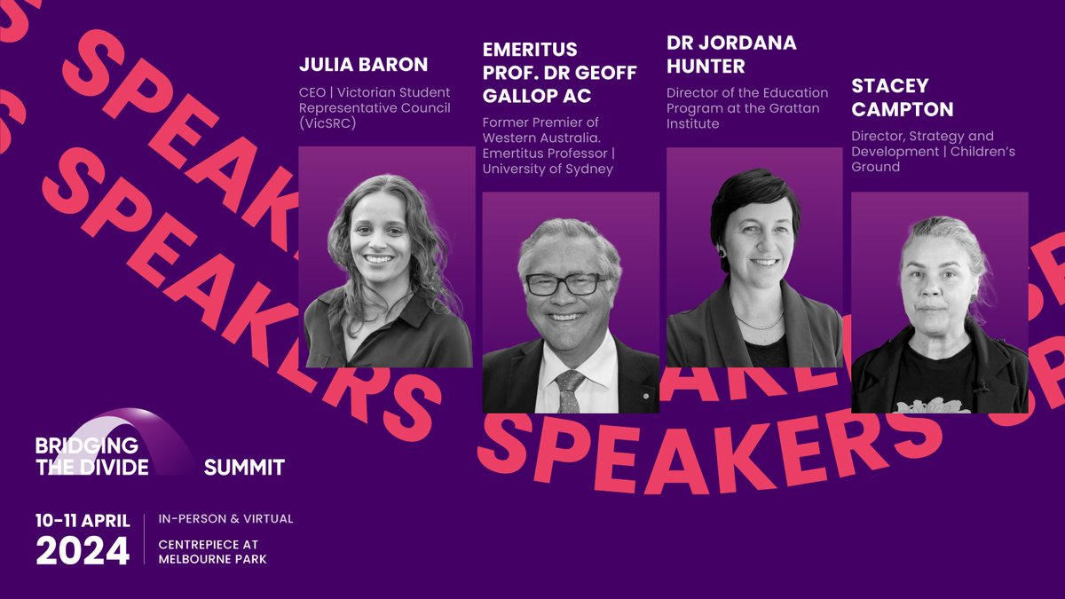 Be a catalyst for change in education! 

Bridging the Divide Summit 2024 Speaker Announcement 📢 

Registrations now open: bridgingthedivide.org.au