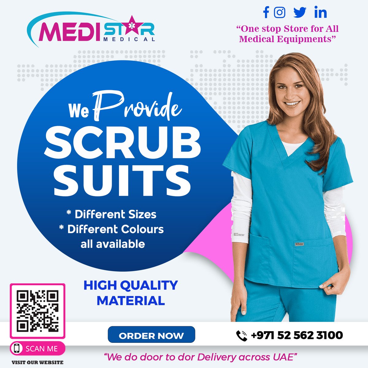 MedistarMedical's tweet photo. Scrub Suits Available
We provide you with the best Medical Equipments' across UAE
🚑 Delivery Available across UAE
📱Contact us: +971 52 562 3100 / +971 56 994 3955 / +971 4 259 0880
🔍website: https://t.co/bxWMRdLPam
#scrubunits #nurseuniform #onlineshopping #medicalsupplies https://t.co/XjQJpa1FfF