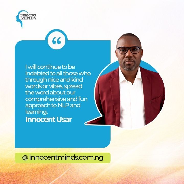 NLPwithIMI's tweet photo. I continuously say thank you to all those who say nice things about Innocent Minds.
Thanks for recommending the number one NLP organization in Nigeria to your loved ones.
https://t.co/MQXg07t567
#thankyou #kindwords #eom #nlp #InnocentMINDS https://t.co/Frm8WDAjFE