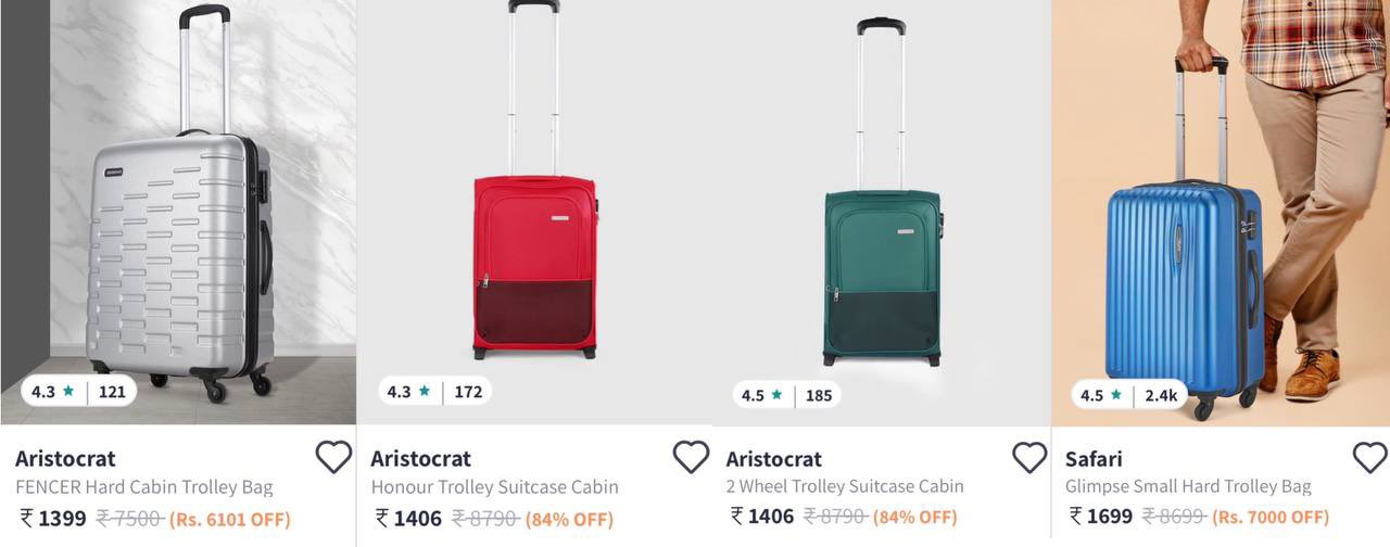 Honour cheap trolley bags
