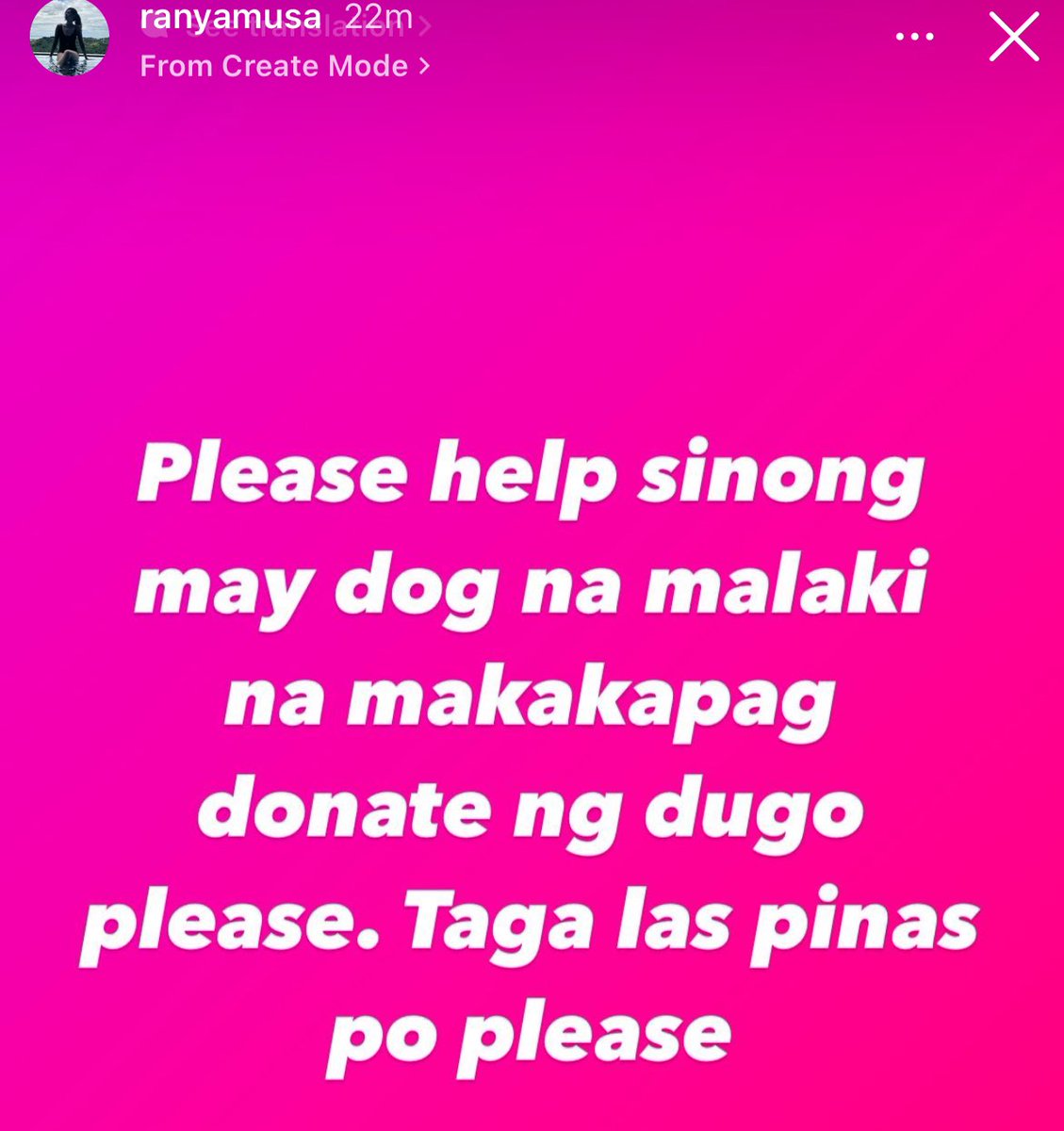 Crowd sourcing mga ante. San nakakahanap ng dugo ng mga dogs? Palagay na lang sa comment section.