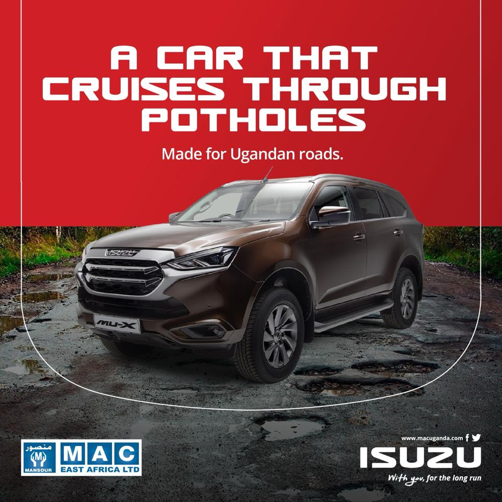IsuzuUganda's tweet photo. Whether it's a mini lake or a small rift valley somewhere in industrial area, the mu-X will easily cruise through it.
This car was made for Ugandan roads.
#WithYouForTheLongRun
#10YearsOfGreatness https://t.co/Dxeq6fSC0D