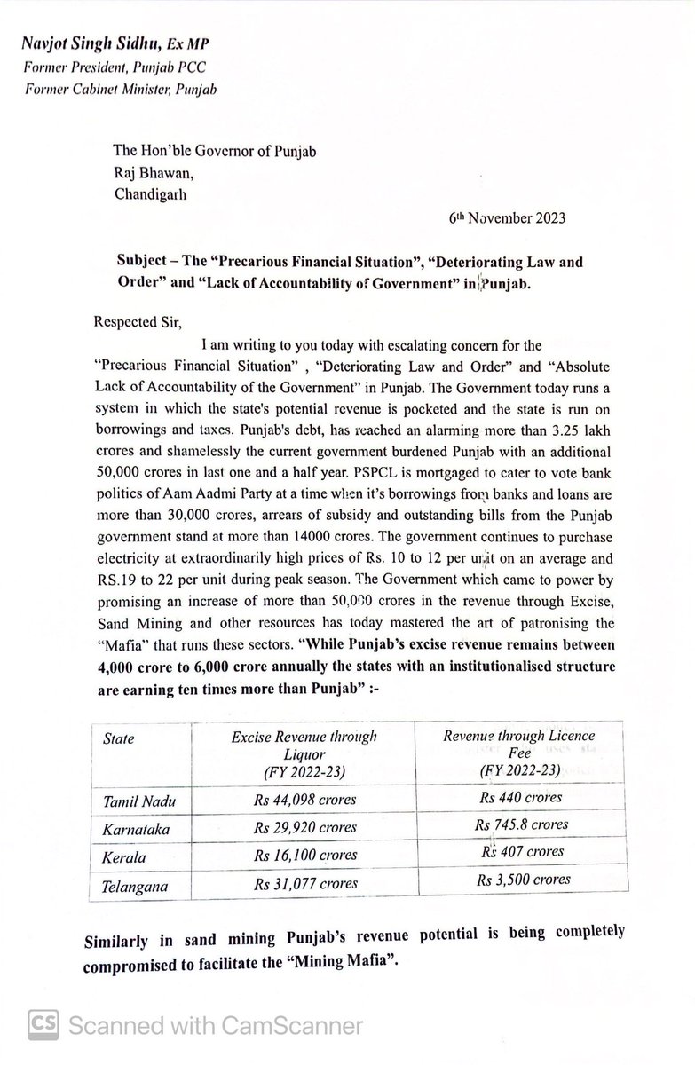 sherryontopp's tweet photo. Appraised The Hon’ble Governor on the “Plundering Mafia” which is bleeding Punjab’s exchequer…… “Blatant Betrayal” of Punjab by the “AAP Government”…… Their loot and greed propelling the backtracking from the promised excise and sand corporation….. The Figures evidently show the blatant corruption of Aam Aadmi Party !! 

The Man who referred to previous governments as “Ali Baba - 40 Chor” is now firmly operating as “Ali Baba of The Same System” !!