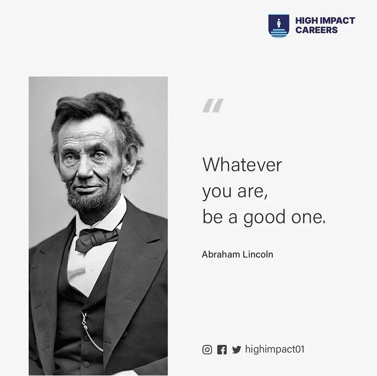 HighImpact01's tweet photo. Do not settle for the average. Mediocrity is not permitted.
Whatever you are, whatever you do, be excellent. #MondayMotivation #HighImpactCareers https://t.co/pRxKKAlgNI