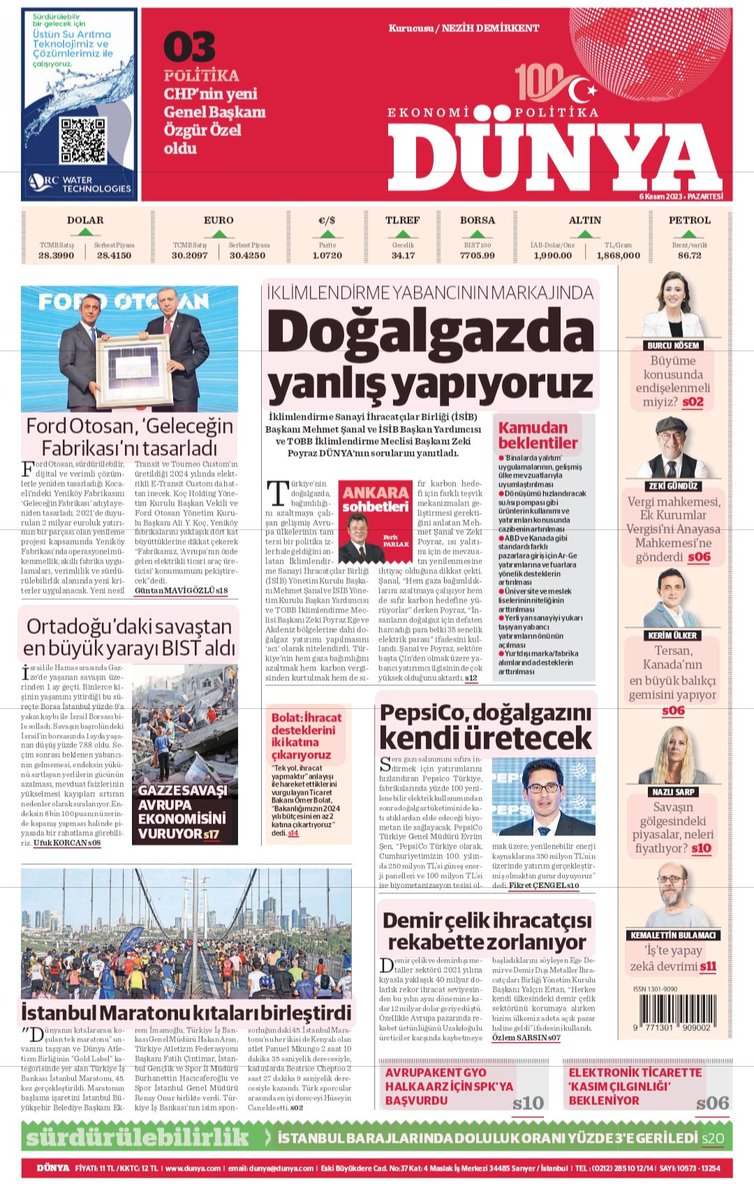 📌 #Doğalgaz'da yanlış yapıyoruz

📌 #CHP'nin yeni Genel Başkanı Özgür Özel oldu 

📌 Ortadoğu'daki savaştan en büyük yarayı #BIST aldı

📌 #istanbulmaratonu kıtaları birleştirdi 

Detaylar ve daha fazlası dunya.com'da. 

#EKONOMİ #finans #analiz #gündem