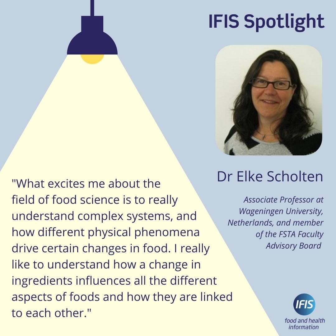 IFIS_foodinfo's tweet photo. We spoke to Dr Elke Scholten, Associate Professor at @uniwageningen, &amp; member of the FSTA Faculty Advisory Board. We asked what excites her about the future of food research. Here's what she said.

Take a look at the full Spotlight interview below: 
https://t.co/KRuyKKXBjr https://t.co/3DqbcfCpqX