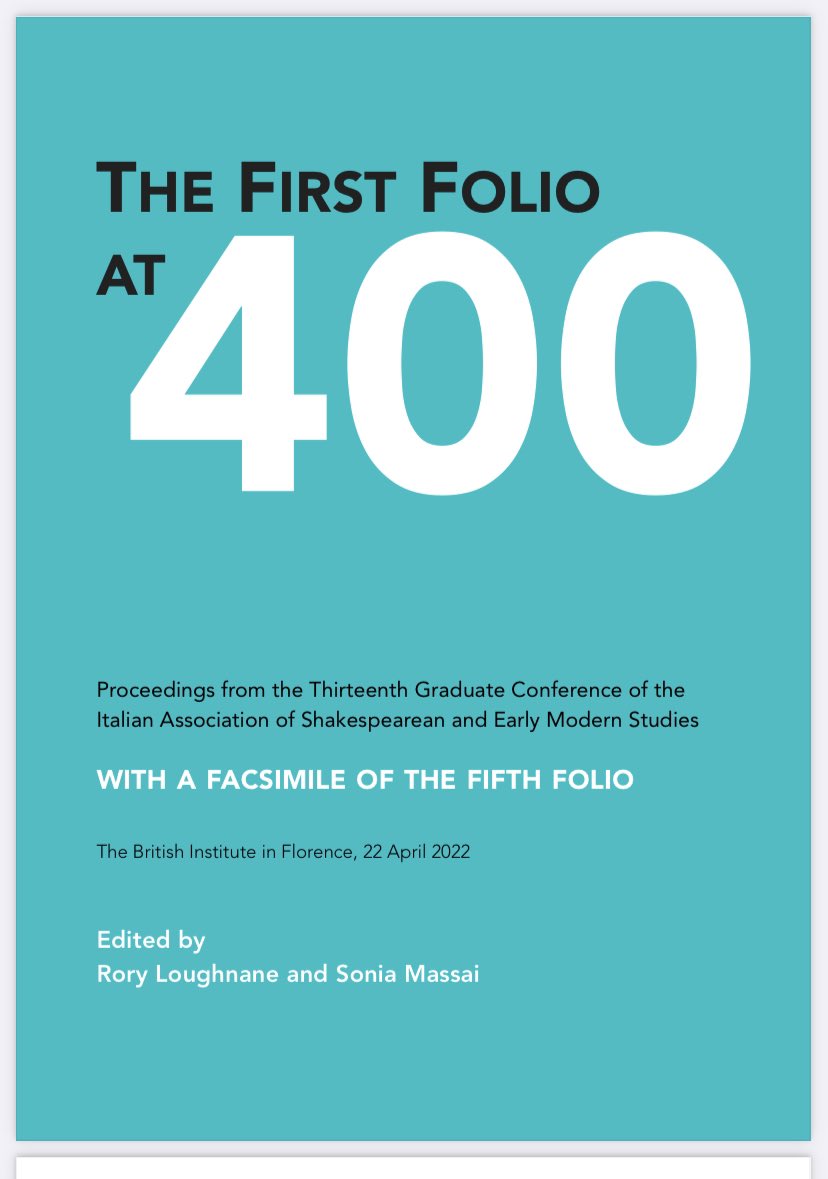 Publication day and launch! 🍾

🌟The First Folio at 400🌟

Looking forward to seeing contributors at the launch at Senate House later today! (DM or email if you need the Zoom link.)

For the special issue, click here:
iasems.org/?page_id=958