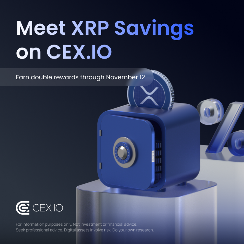 cex_io's tweet photo. We’re adding a cascade of new listings to our Savings service! The first among the newly available cryptocurrencies is $XRP, with a 1% reward percentage! 🎁

We’re also doubling the reward percentage (to 2%) from Nov 6 - Nov 12, 2023!

Go to Savings* — https://t.co/ZvLFSfCMAN