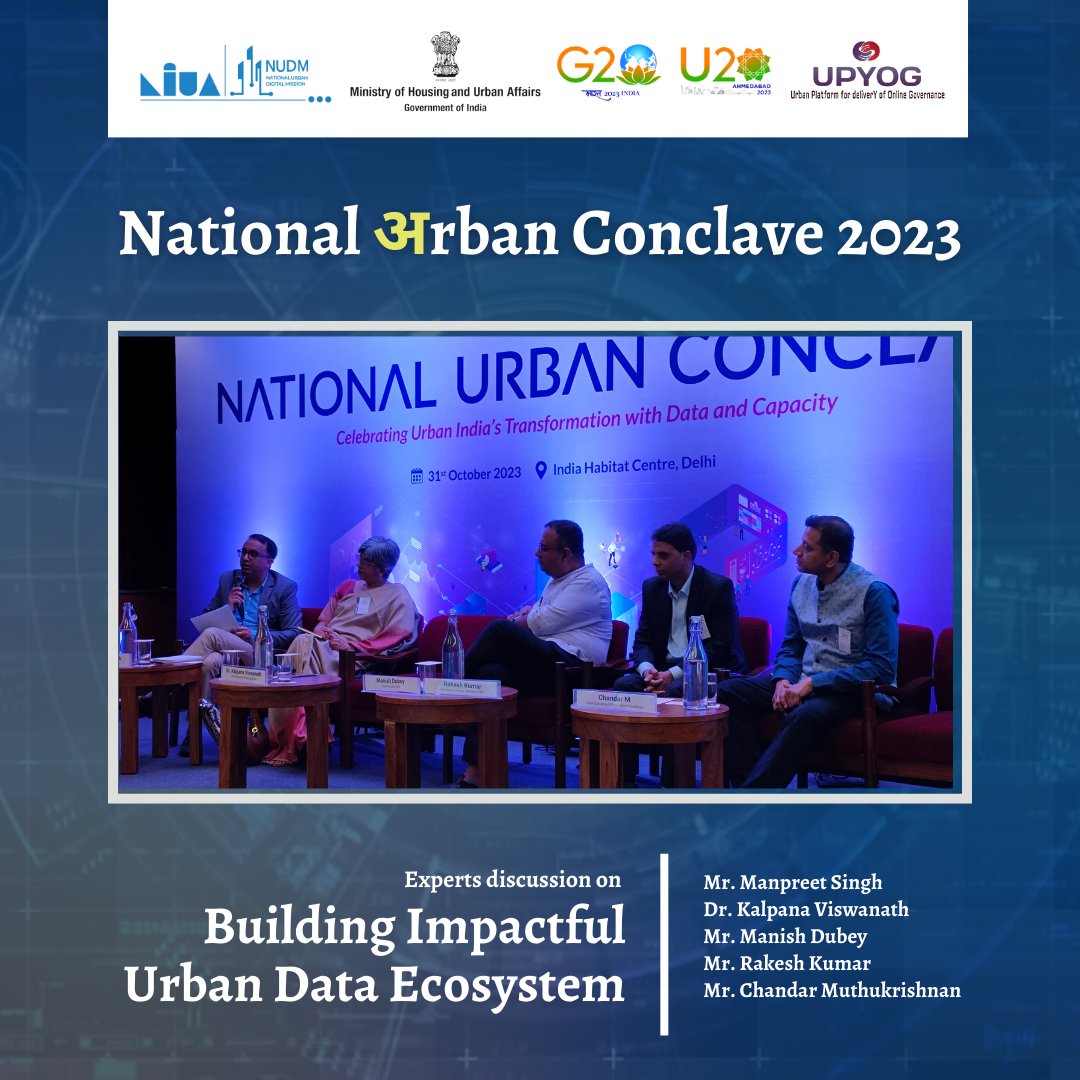 Manpreet Singh moderated an engaging session on the 'Building Impactful Urban DataEcosystem' emphasising on the potential for transformation through urban data dashboards. It provide insights that drive effective urbangovernance, improve servicedelivery &informed decision-making.