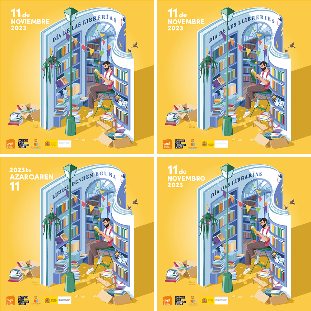 El ilustrador  #JavierNavarrete, conocido como #ElChicoLlama, ha sido el encargado de diseñar la ilustración de la edición de este año del #DíaDeLasLibrerías, destacando que en las librerías hay vida.
