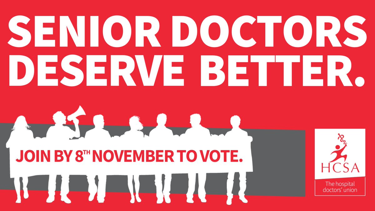 ⌛️There's still time.

Join by Wednesday to vote in HCSA's consultant and SAS strike ballot. #DoctorsDeserveBetter ⬇️