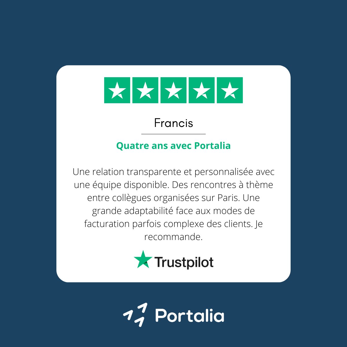 🌟 Découvrez l'expérience de nos salariés portés avec Portalia ! Votre satisfaction est notre motivation. Merci de partager vos retours avec nous! 🙌 #portagesalarial #témoignage