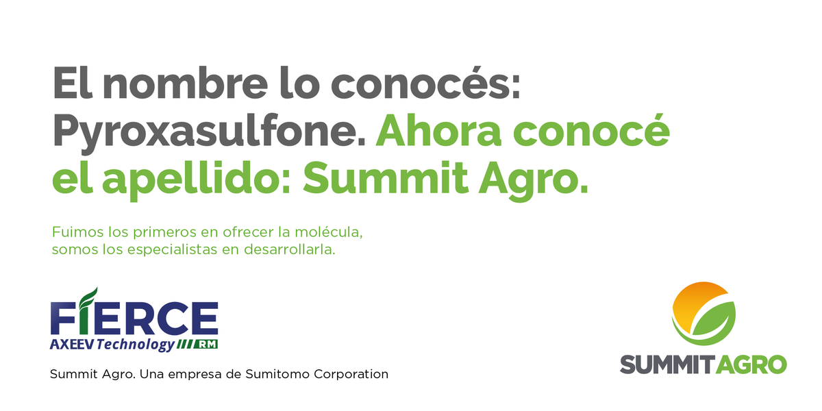 SummitAgroAr's tweet photo. 👉 Fierce RM combina dos principios activos, con diferentes modos de acción: Flumioxazin + Pyrozasulfone.
🙌 La sinergia entre estos dos activos asegura un contundente control sobre malezas de hoja ancha y gramíneas anuales.
.
.
#SummitAgro #Soja #Pyroxasulfone https://t.co/RzkcLKN1bg