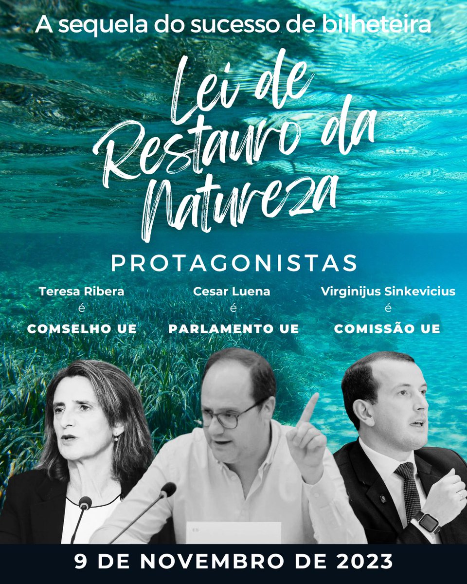 Sciaena_NGO's tweet image. A saga da Lei de Restauro da Natureza precisa de um final feliz ✨

@cesarluena, @VSinkevicius &amp;amp; @Teresaribera contamos convosco para apresentarem uma lei forte!

Temos de restaurar a Natureza para enfrentar as crises climática e da biodiversidade🚨

#RestoreNature #RestoreOcean