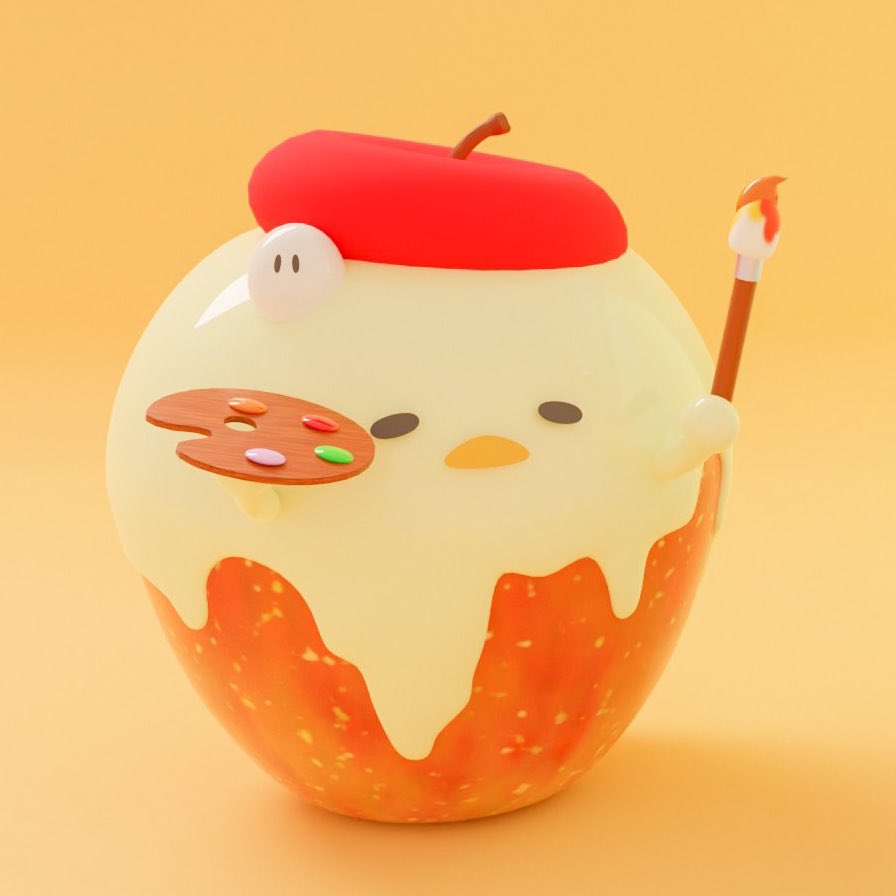 昨日は #いいりんごの日 ぴ🍎🍏✨

前に 新林檎さん(<a href="/ringo1_shin/">新林檎ShinRingo</a> )が
作ってくれたゆきちりんごの
ファンアートをご紹介 ぴ🐥🍎✨

芸術の秋を堪能してる ぴね〜！
新林檎さんありがぴね〜〜！！！