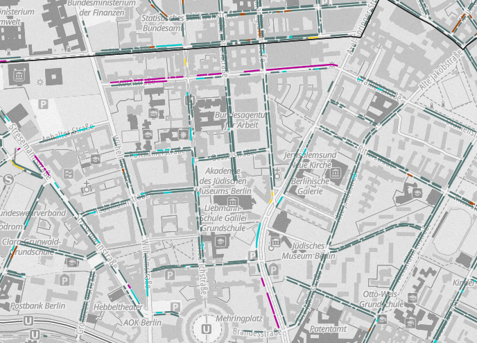 Das Land Berlin veröffentlicht die vollständige Kartierung des Parkraums innerhalb des S-Bahnrings. Die Erhebung wurde mit ScanCar-Fahrzeugen vorgenommen. viz.berlin.de/verkehr-in-ber…