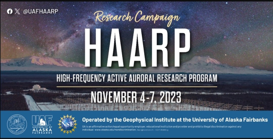 🤔Το High-frequency Active Auroral Research Program (HAARP) θα διεξάγει μια ερευνητική εκστρατεία από τις 4 έως τις 7 Νοεμβρίου για τη μελέτη της τεχνητής λάμψης αέρα και των ραδιοκυμάτων πολύ χαμηλής/εξαιρετικά χαμηλής συχνότητας (VLF/ELF). haarp.gi.alaska.edu/nov23campaign?…