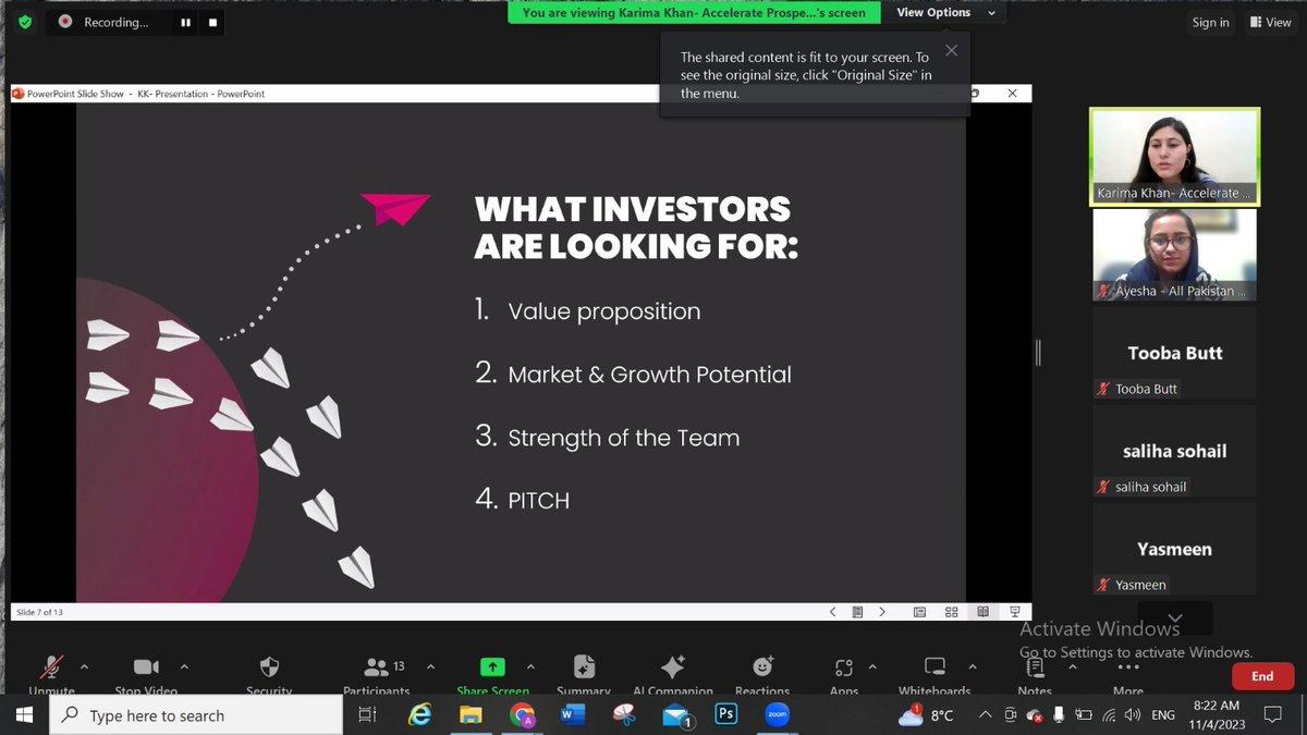APWMofficial's tweet photo. Karima Khan, the Innovation Lead at the Agha Khan Development Network (AKDN), brought invaluable insights to the session on "Investment Opportunities for Startups." Her expertise shone in addressing crucial topics such as preparing startups for investment. https://t.co/lFYmn8ueWw