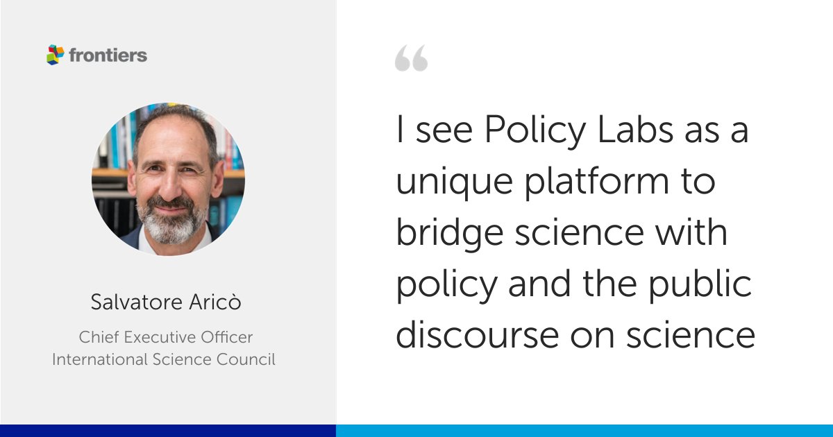 FrontPolicyLabs's tweet photo. Frontiers Policy Lab assembles leaders and new voices from the worlds of science, politics, and policy to build consensus for action. We are delighted to welcome @SalvatoreArico_, CEO of the International Science Council (@ISC) as a powerful new addition to our editorial board.