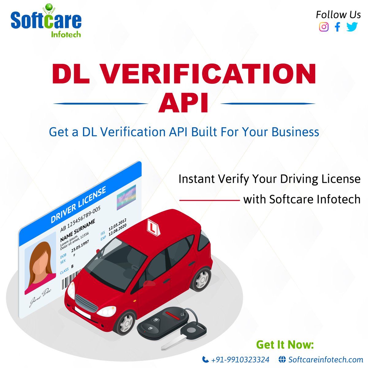 softcareinfotec's tweet image. Softcare Infotech Provide DL Verification API that Boost Your Business & Earn Highest Commission.
Free Demo Call -+91-9910323324
Visit Here:- buff.ly/3i0LXMC
#verificationapi #dlverificationapi #dlverification #verificationservices