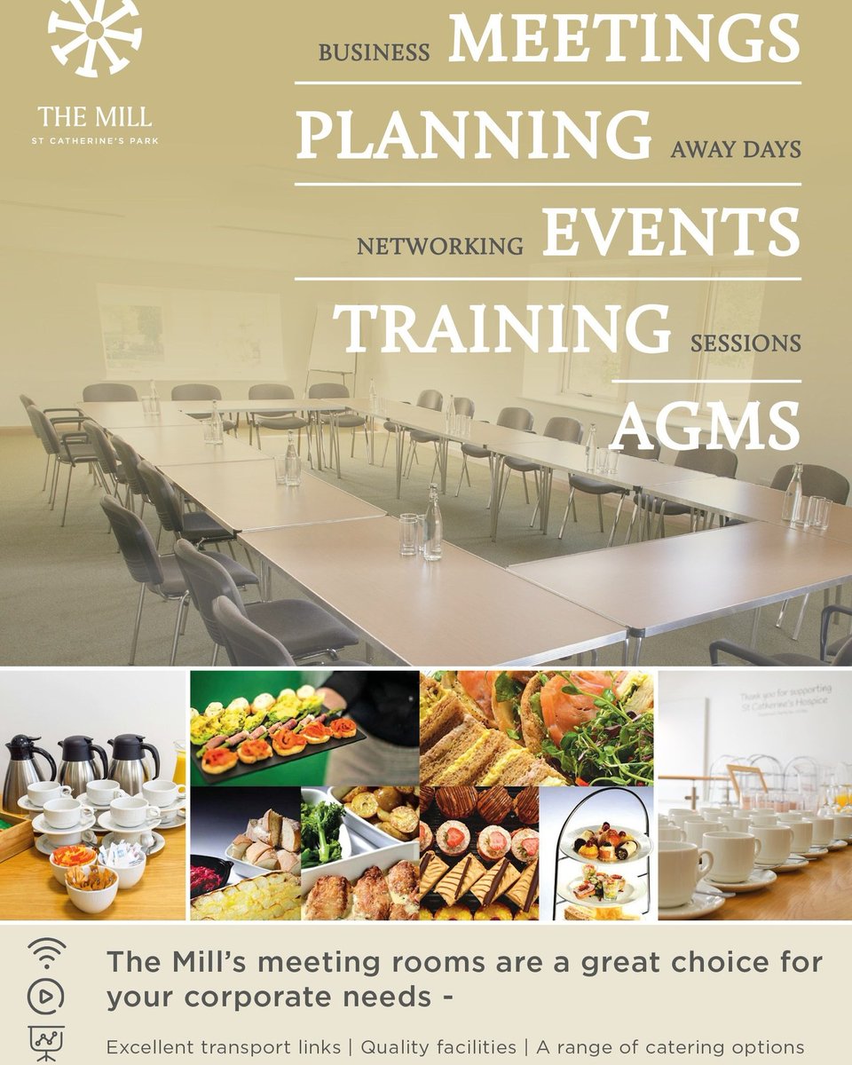 Are you a BUSINESS, COMMUNITY GROUP or CHARITY that is looking for a space to host a meeting?
The Lostock Room &amp; Sienna Suite above our café and community hub within St Catherine’s Park are available to hire daily. More details here - themillatstcatherinespark.co.uk/the-mill-cafe/…