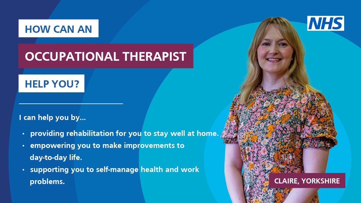 #MeetYourGPTeam👋

Occupational Therapists are just one of many roles within your General Practice team.

They help people overcome all kinds of challenges, so they can live as fully &amp; independently as possible.  

 england.nhs.uk/north-east-yor…