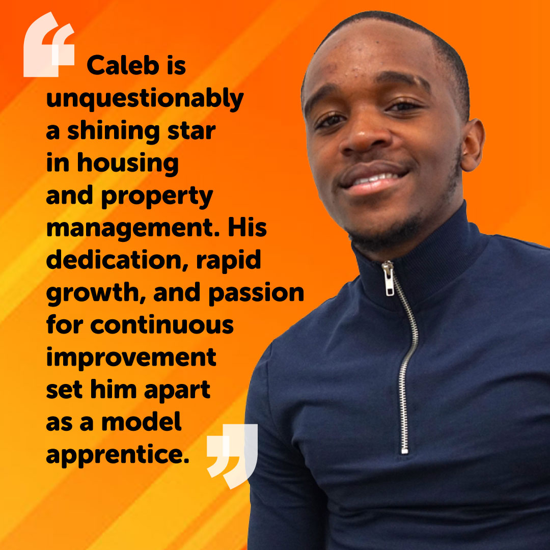 Our shining star! Caleb’s been with us since January doing an apprenticeship as a property management officer and studying with @_LearningCurve He was nominated as a star learner by Learning Curve to recognise the commitment he's shown to his learning and development