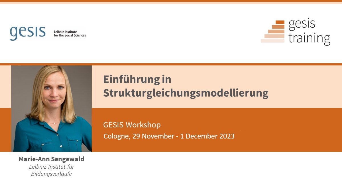gesistraining's tweet image. 📣 Last Call!

Interessiert an komplexen Zusammenhängen zwischen latenten Variablen und Mediationsanalysen?  Dann sind Strukturgleichungsmodelle euer Mittel der Wahl. Sichert euch einen Platz im #GESISworkshop von @MarieSengewald.
➡️ bit.ly/Strukturgleich…

#SEM #latentvariables