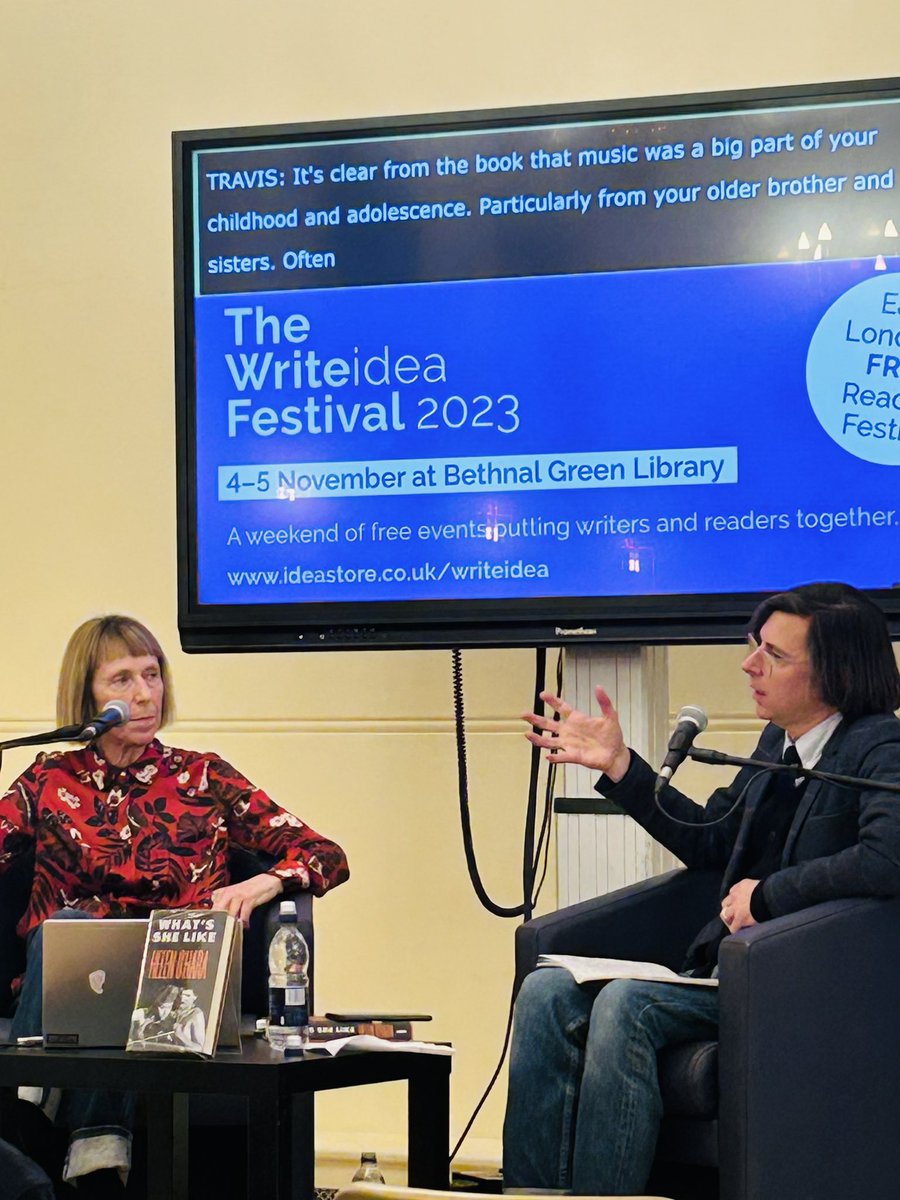 Fascinating, wise talk by violinist and composer Helen O’Hara about making Dexy’s Too-Rye-Ay; interviewed about her new memoir What’s She Like by @Traviselborough @oharaviolin @Writeideafest 
#bethnalgreenlibrary