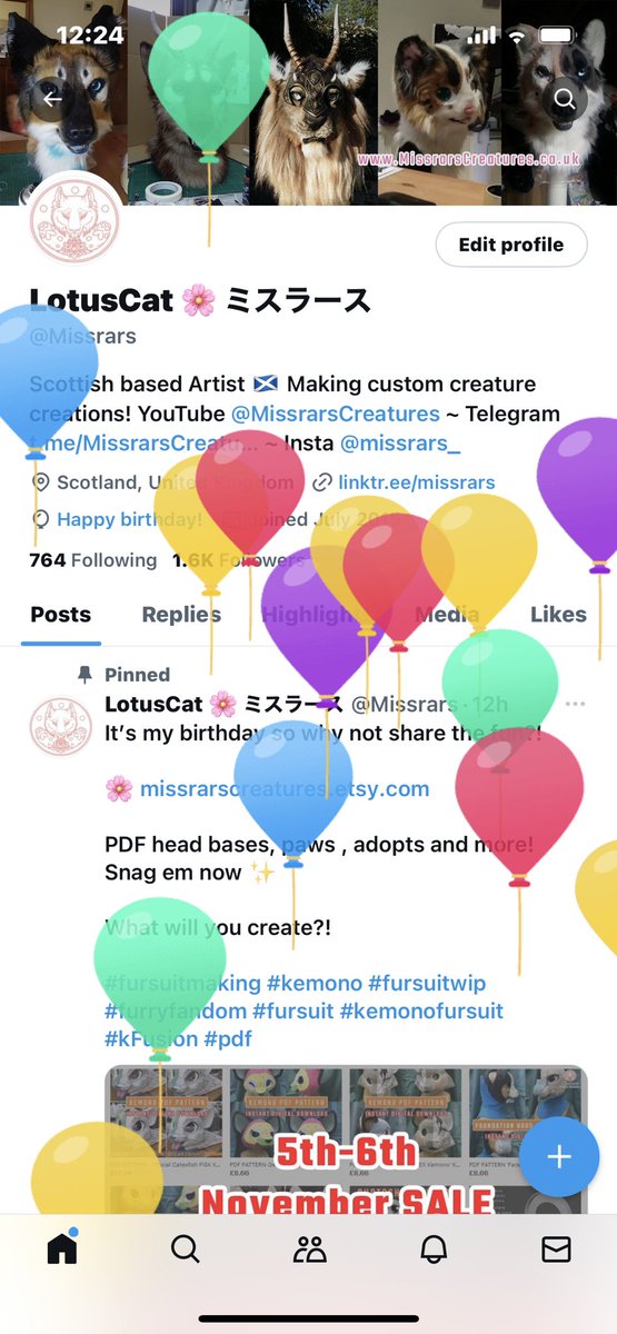 Missrars's tweet photo. It’s my birthday so why not share the fun?!

🔗 in bio 👀

PDF head bases, paws , adopts and more! Snag em now ✨

Ends midnight GMT!

#fursuitmaking #kemono #fursuitwip #furryfandom #fursuit #kemonofursuit #kFusion #pdf https://t.co/itpTfPsGhk